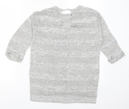 Womens UK Size S Papaya Silver Pullover Jumper