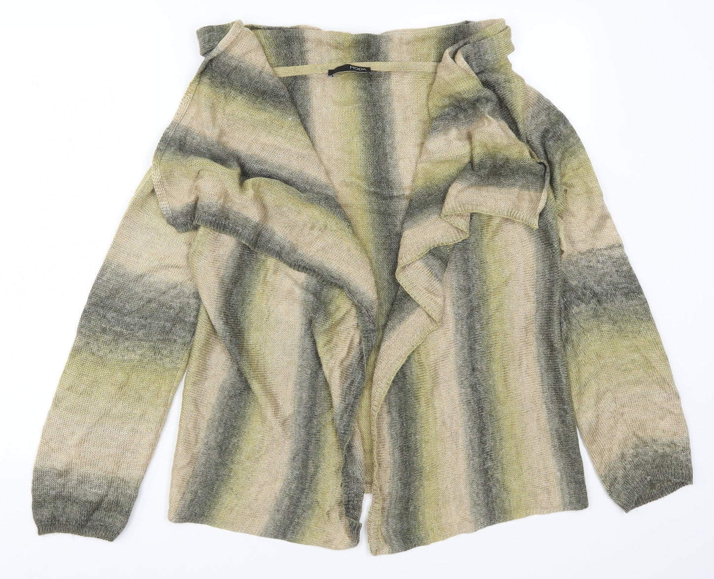 George Womens Beige Striped Knit Cardigan Jumper Size 14