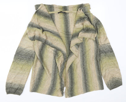 George Womens Beige Striped Knit Cardigan Jumper Size 14