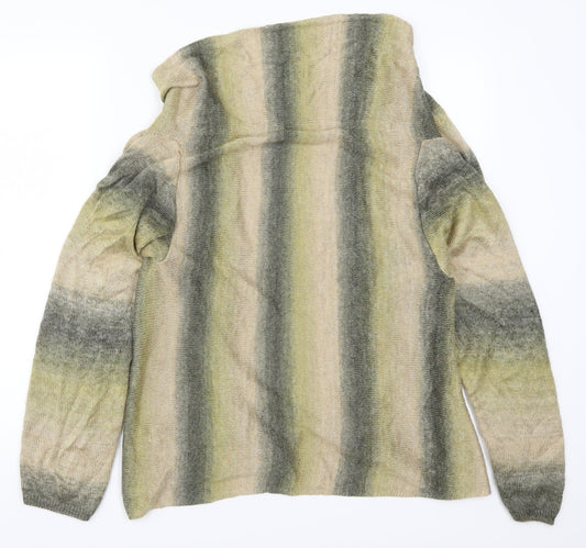 George Womens Beige Striped Knit Cardigan Jumper Size 14