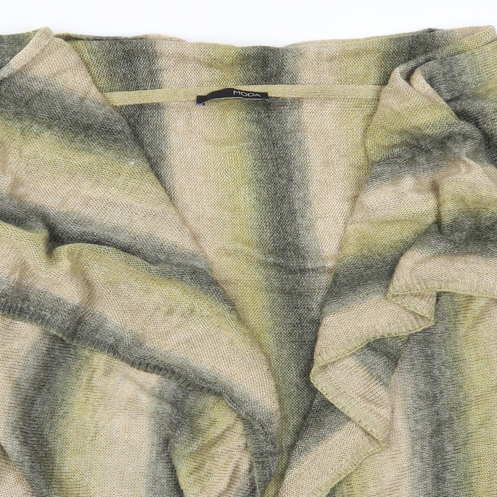 George Womens Beige Striped Knit Cardigan Jumper Size 14