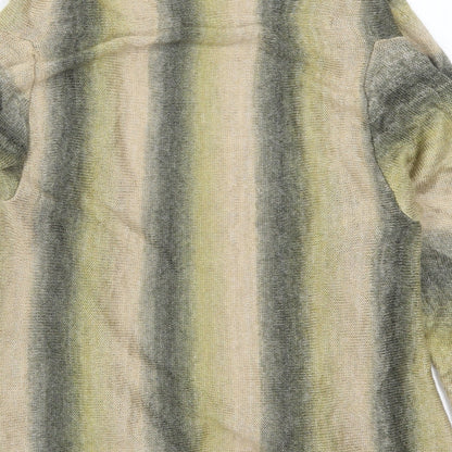 George Womens Beige Striped Knit Cardigan Jumper Size 14