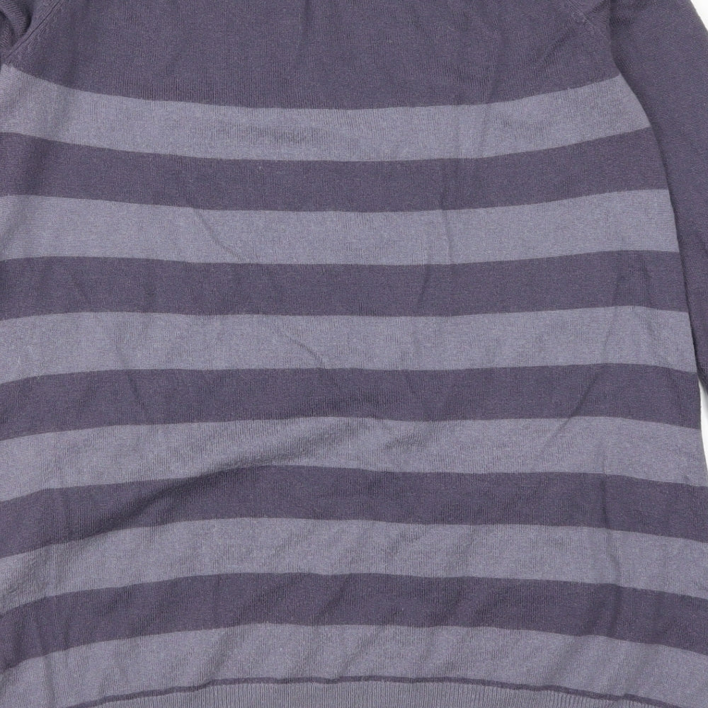 Bip Bip Womens Purple Striped Knit Pullover Jumper Size XL