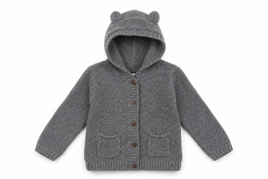 H&M Boys Grey  Knit Cardigan Jumper Size 2 Years