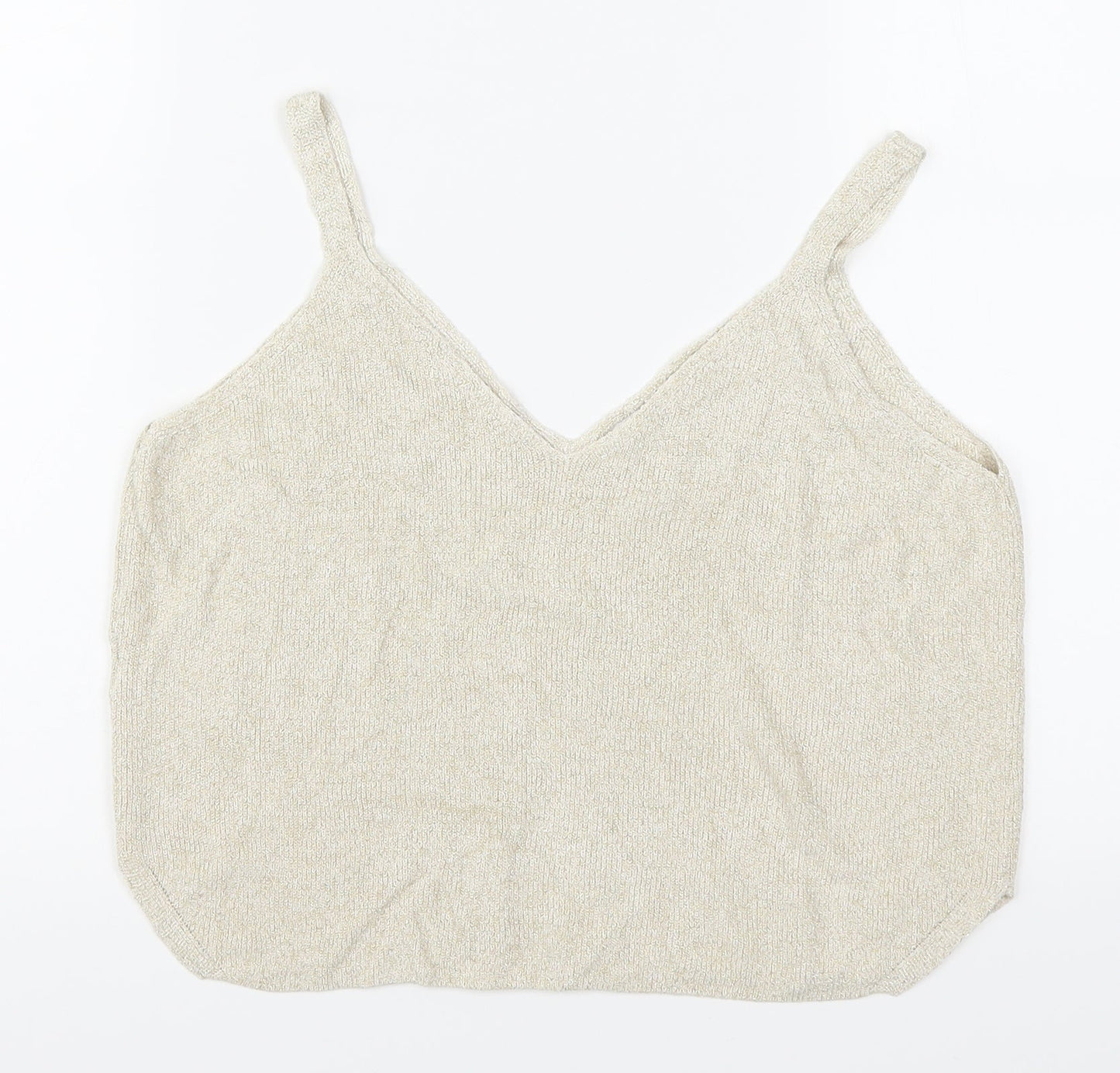 Womens UK Size S Mango Beige Basic Tank