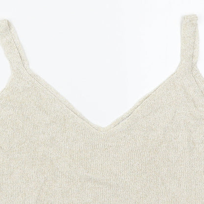 Womens UK Size S Mango Beige Basic Tank
