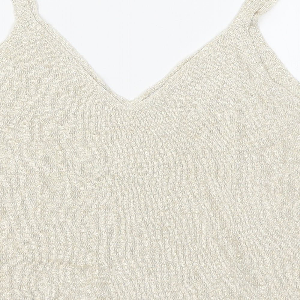 Womens UK Size S Mango Beige Basic Tank