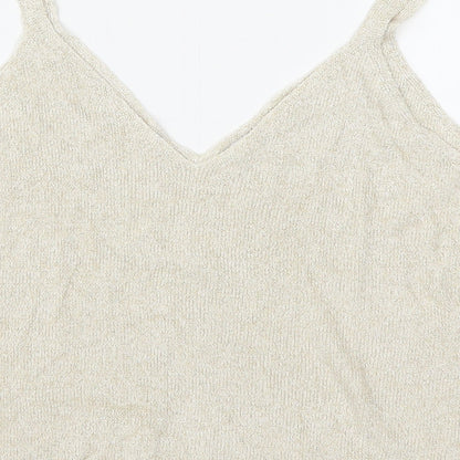 Womens UK Size S Mango Beige Basic Tank