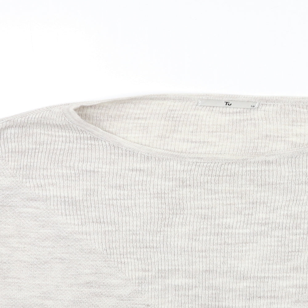 TU Womens Grey  Knit Pullover Jumper Size 10