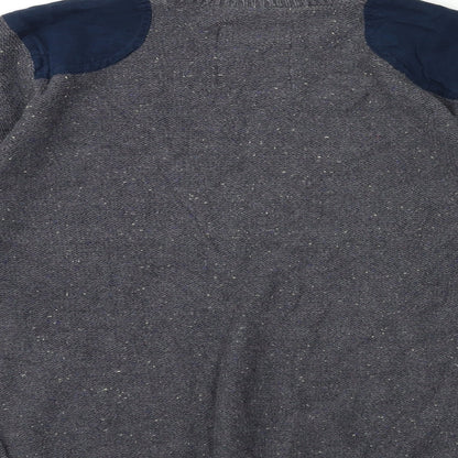 Easy Mens Grey  Knit Pullover Jumper Size M
