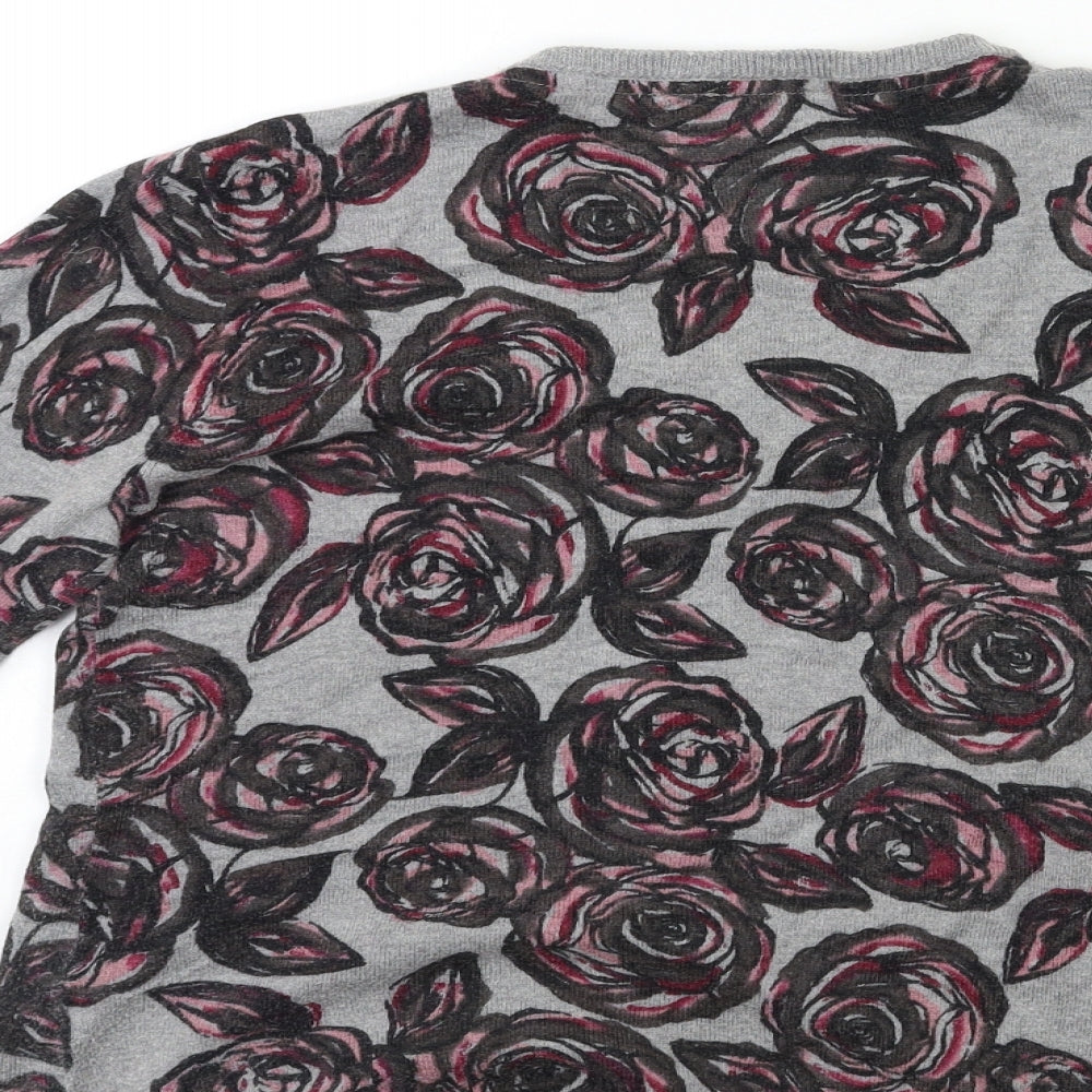 Country Casuals Womens Green Floral Knit Cardigan Jumper Size M