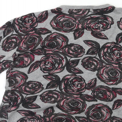 Country Casuals Womens Green Floral Knit Cardigan Jumper Size M