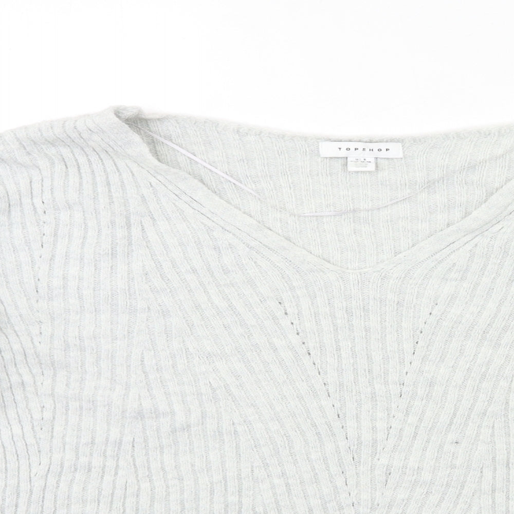 Womens UK Size S Topshop Grey Pullover Jumper