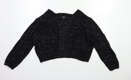 Womens UK Size 14 Papaya Black Cardigan Jumper