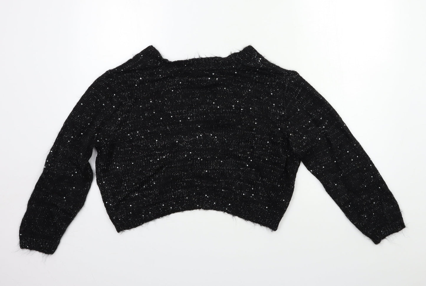 Womens UK Size 14 Papaya Black Cardigan Jumper
