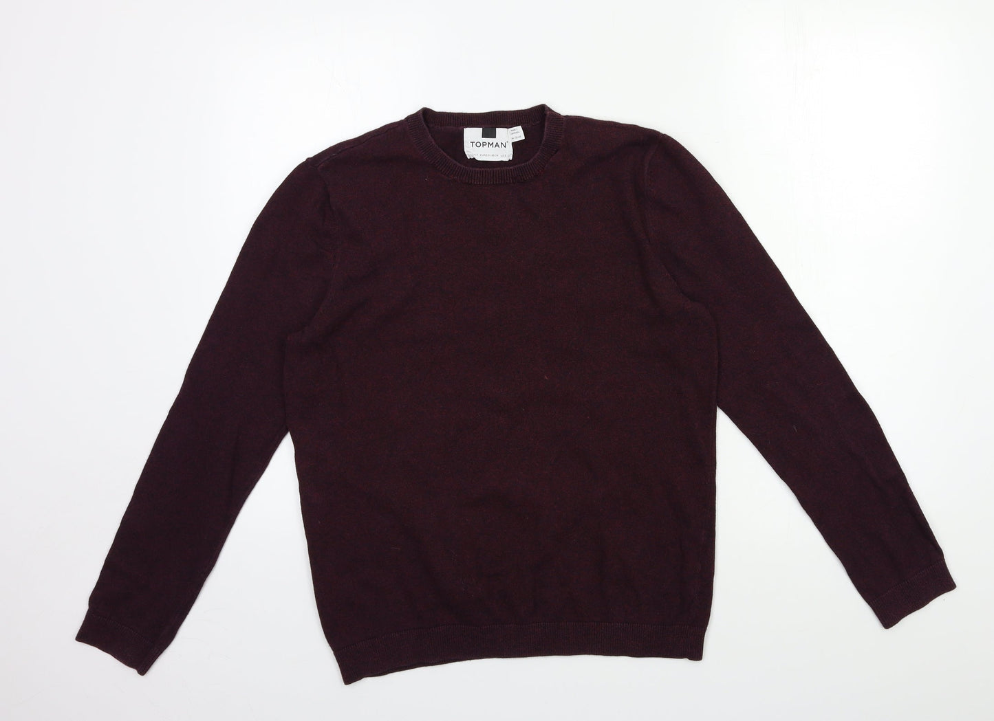 Topshop Mens Red  Knit Pullover Jumper Size S