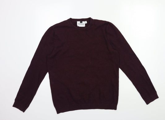 Topshop Mens Red  Knit Pullover Jumper Size S