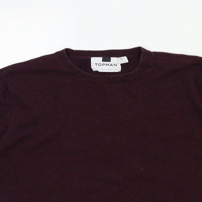 Topshop Mens Red  Knit Pullover Jumper Size S