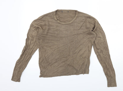 Womens UK Size L Preworn Brown Pullover Jumper