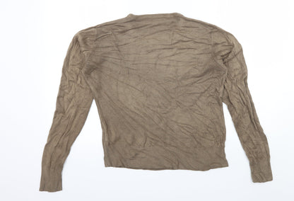Womens UK Size L Preworn Brown Pullover Jumper