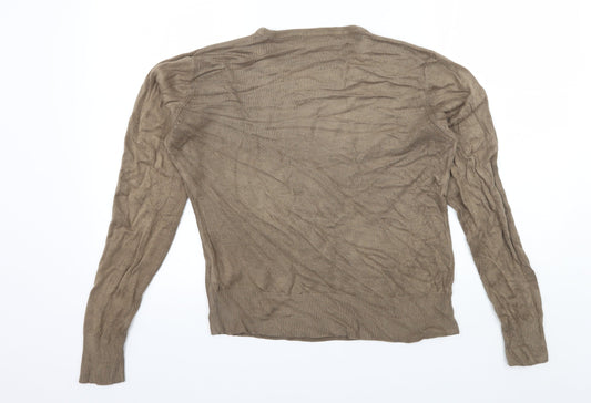 Womens UK Size L Preworn Brown Pullover Jumper