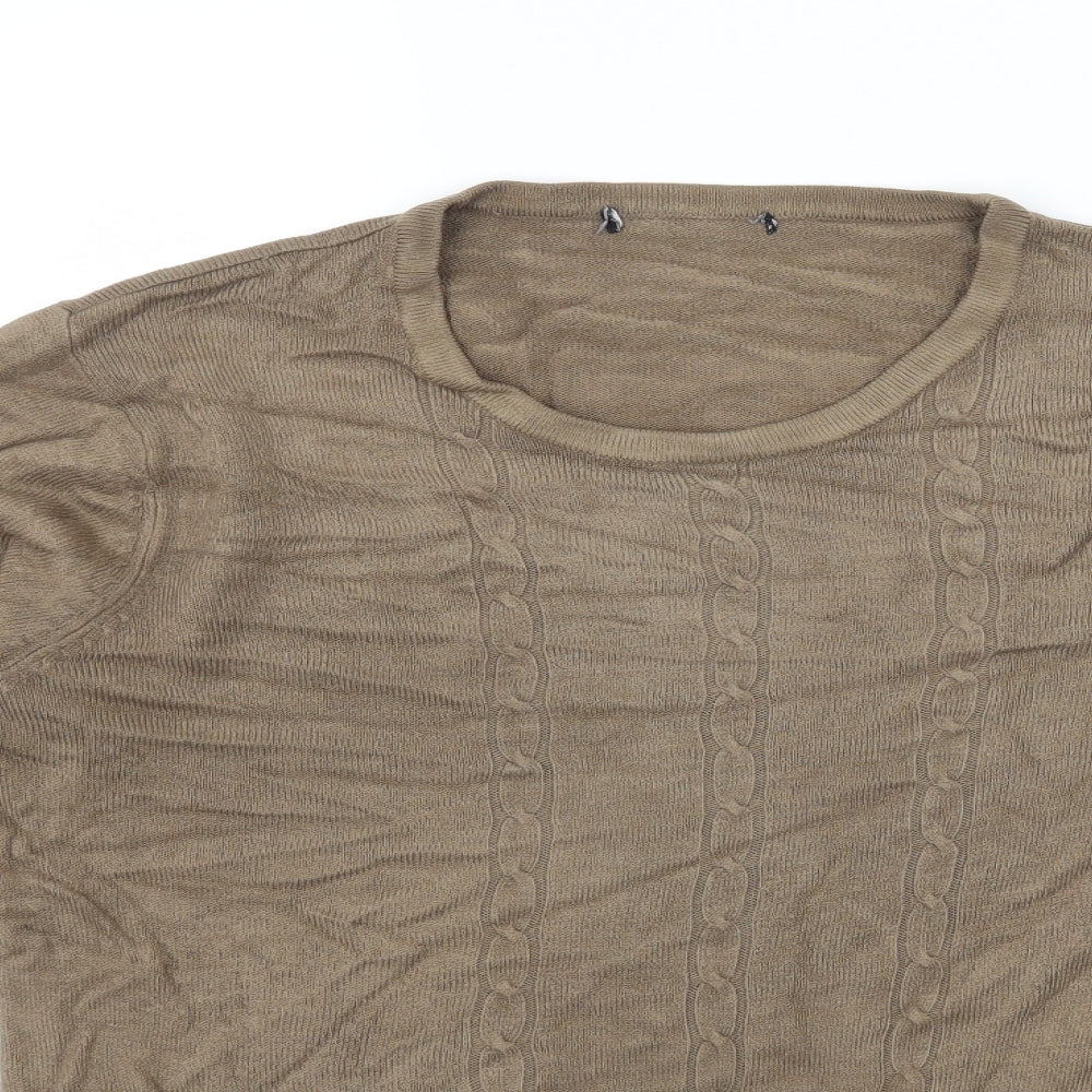 Womens UK Size L Preworn Brown Pullover Jumper