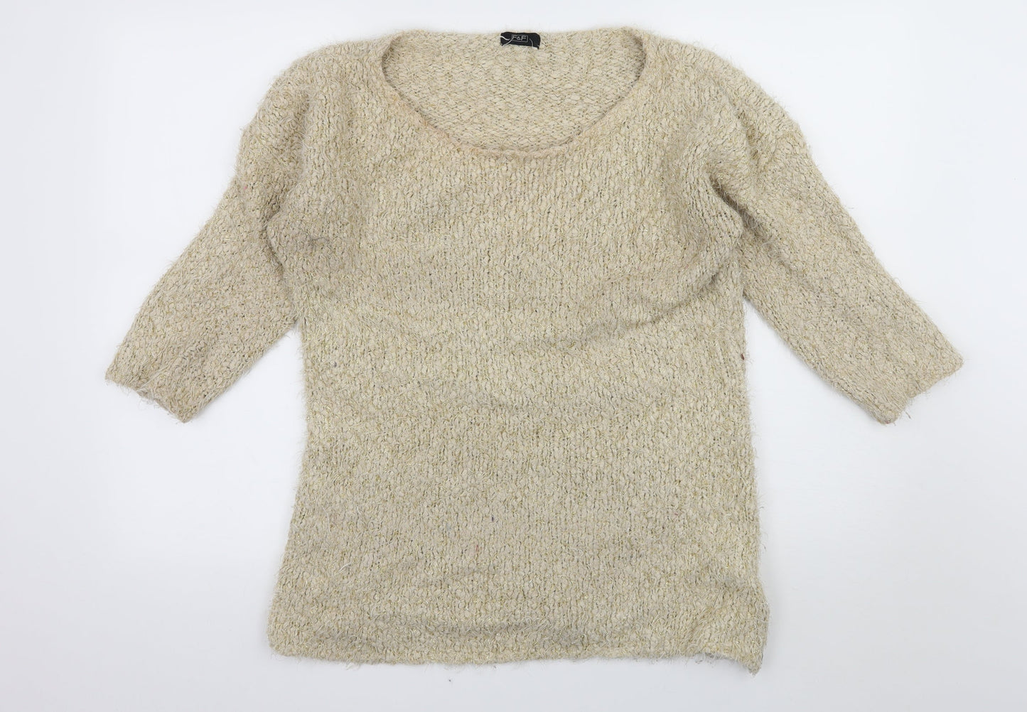 Womens UK Size 10 F&F Ivory Pullover Jumper