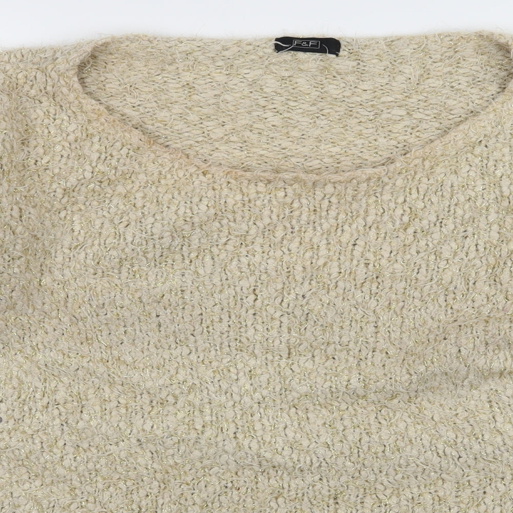 Womens UK Size 10 F&F Ivory Pullover Jumper