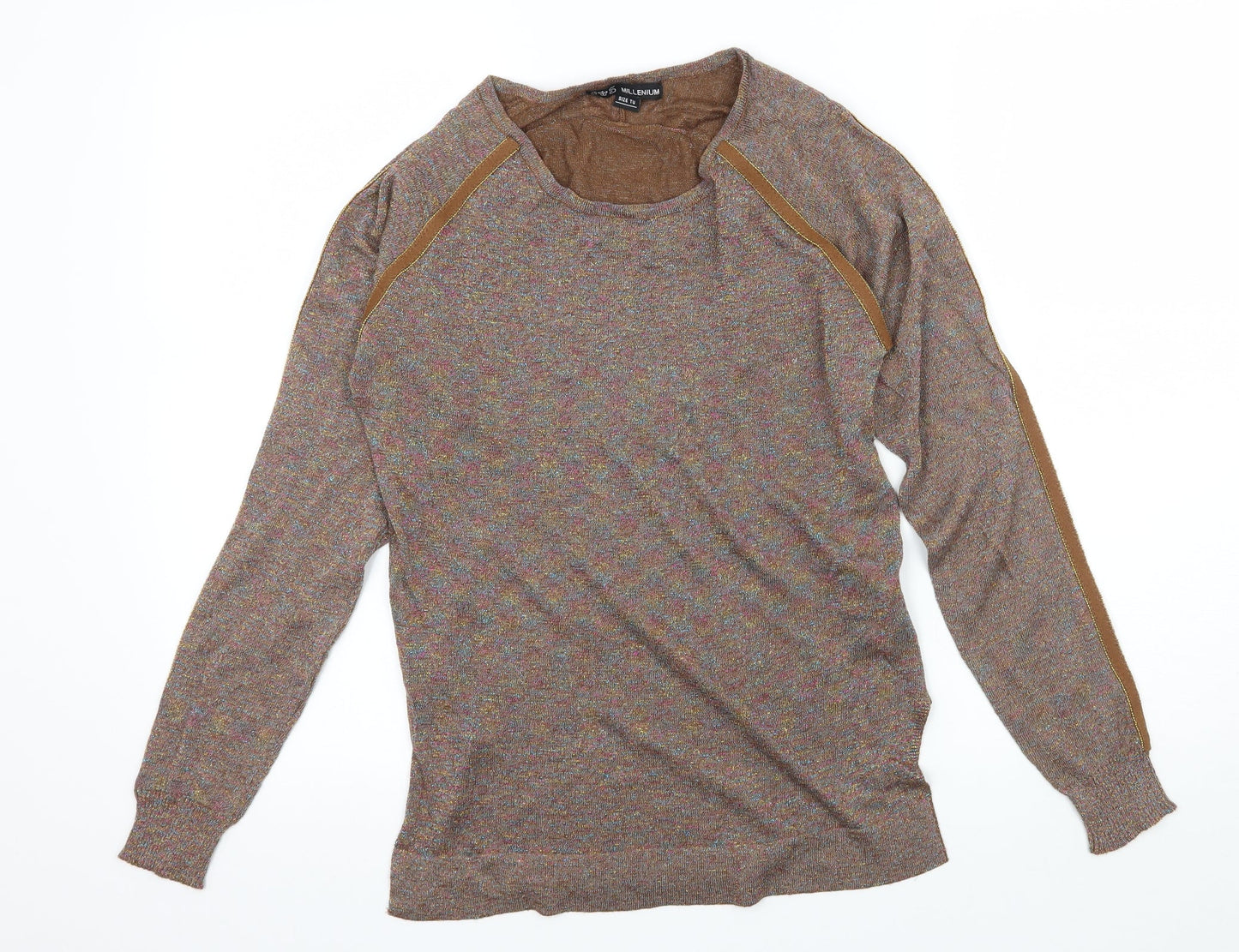 Womens UK Size One Size Millenium Brown Basic T-Shirt