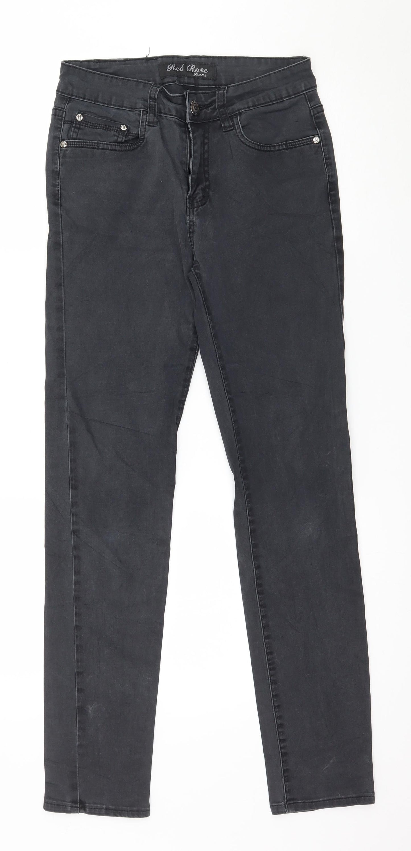 Red Rose Womens Grey  Denim Skinny Jeans Size 8 L29 in