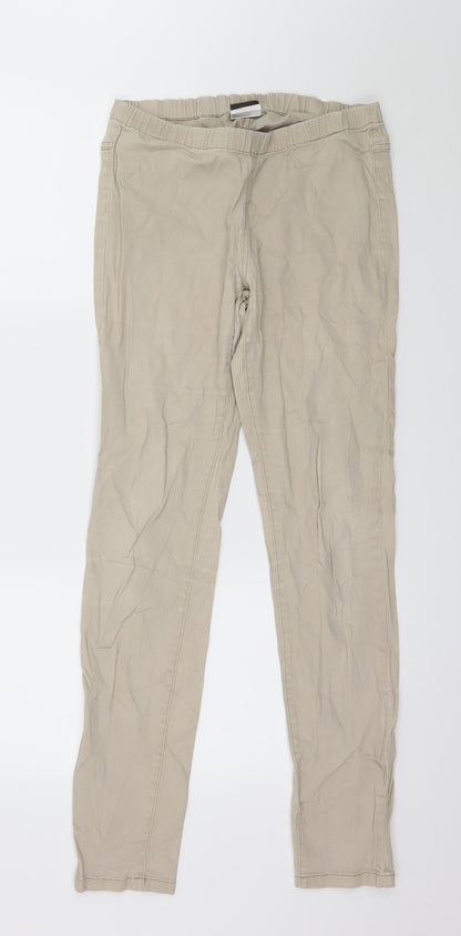 Womens UK Size M Pieces Regular Fit Skinny Beige Jeans