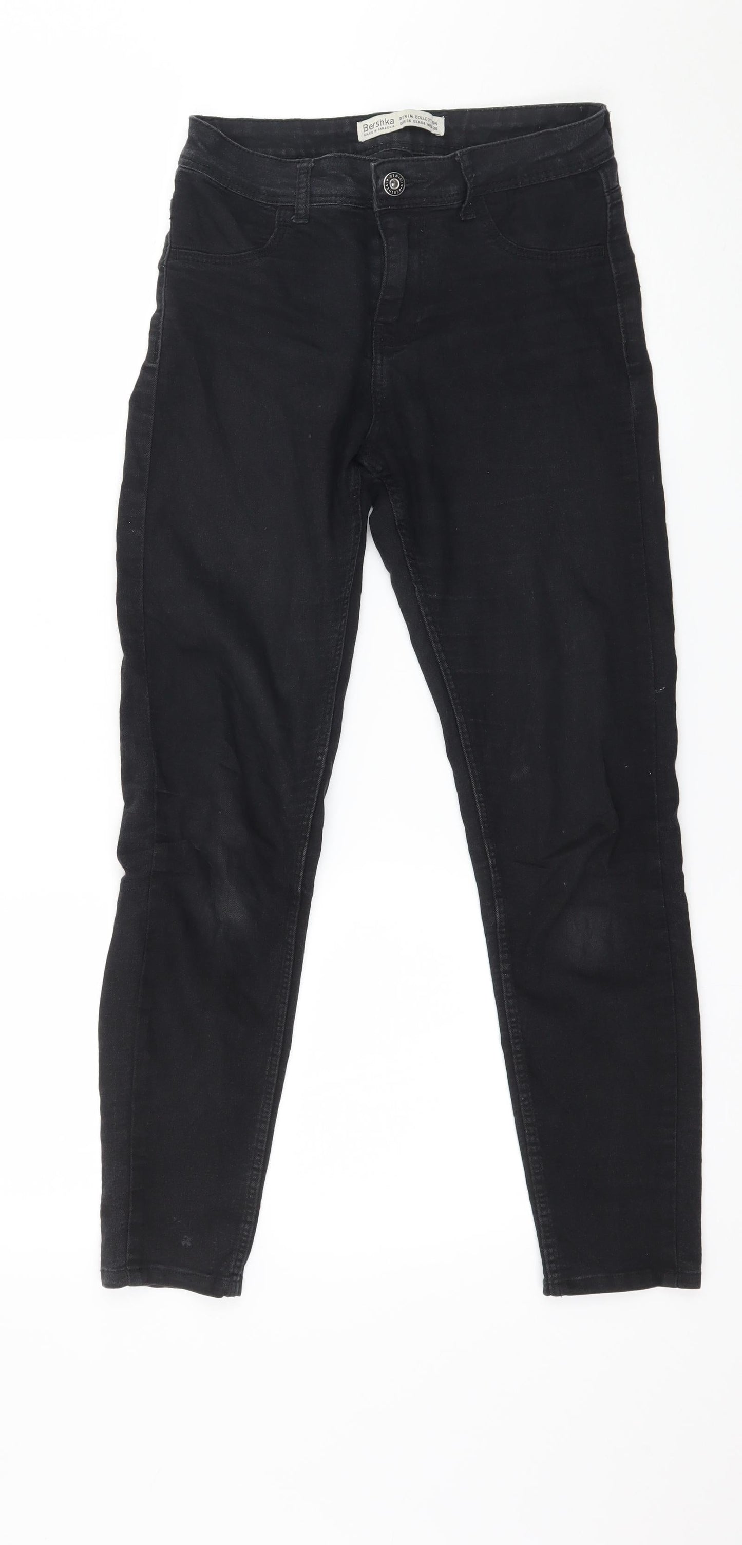 Bershka Womens Black  Denim Skinny Jeans Size 8 L25 in