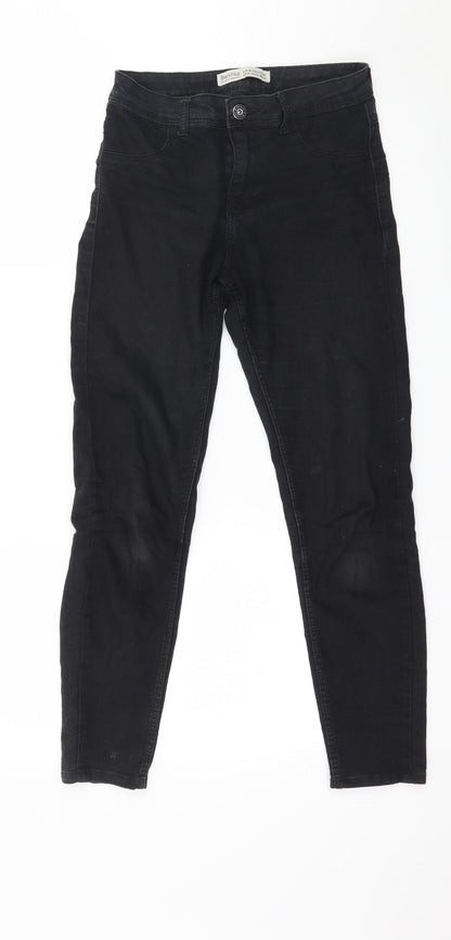 Bershka Womens Black  Denim Skinny Jeans Size 8 L25 in