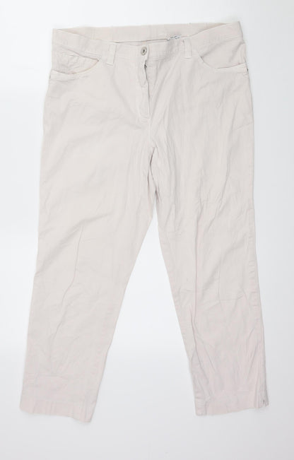 Gerry Weber Womens Ivory   Cropped Trousers Size 36 in L25 in