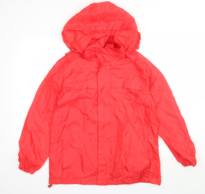 Denim & Co. Womens Red   Rain Coat Jacket Size 8
