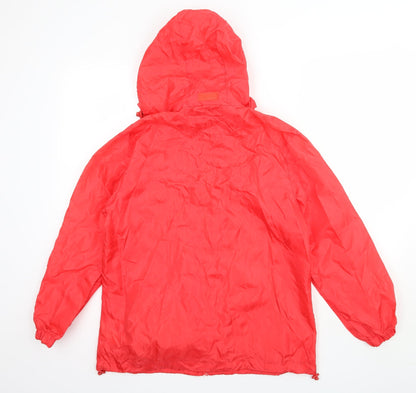 Denim & Co. Womens Red   Rain Coat Jacket Size 8