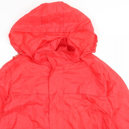 Denim & Co. Womens Red   Rain Coat Jacket Size 8