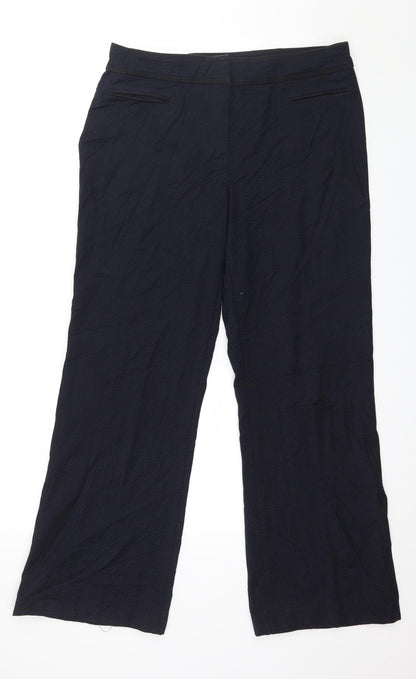 Womens UK Size 14 Marks and Spencer Regular Fit  Blue Trousers