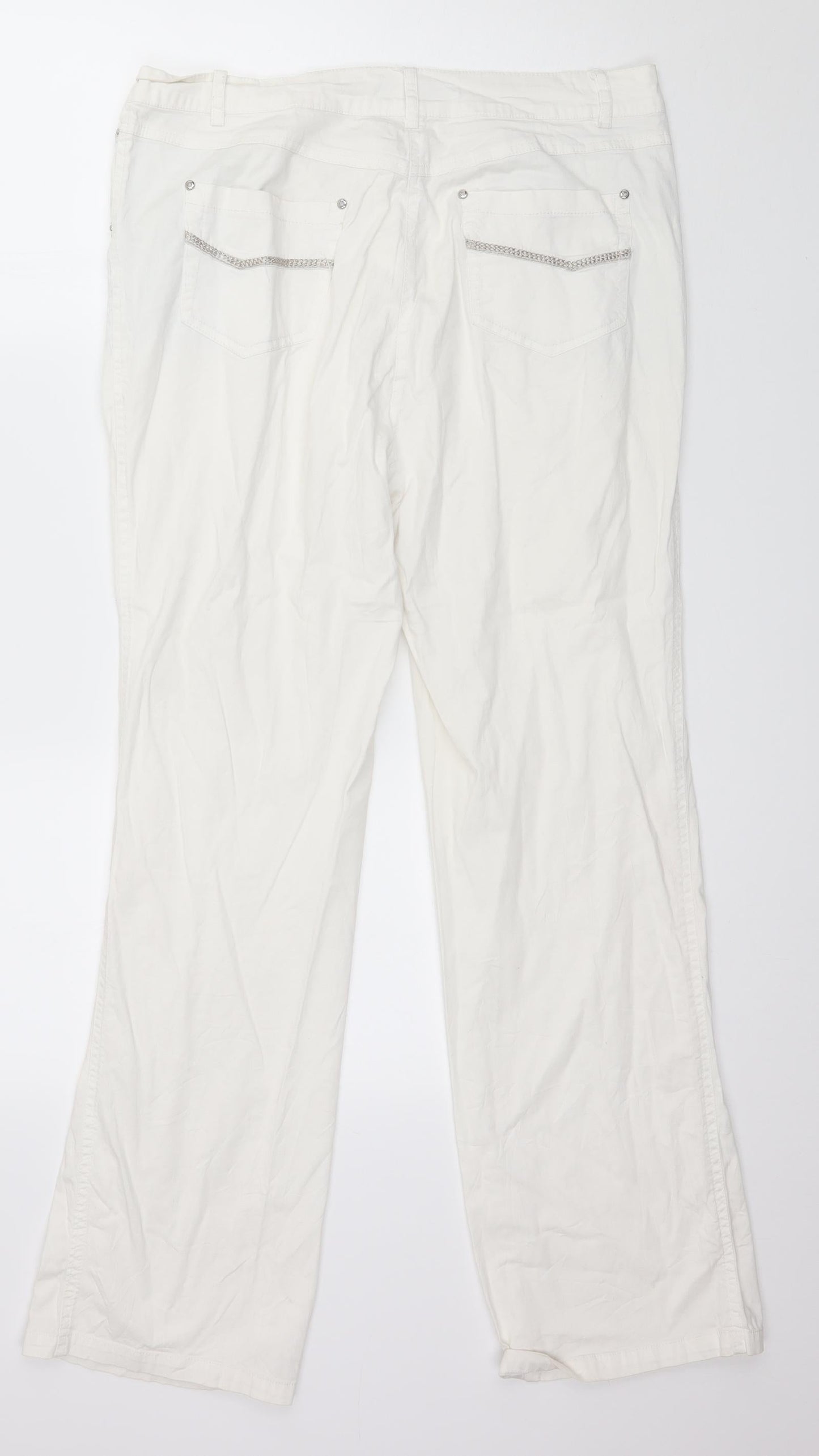 O&S Womens White   Trousers  Size 32 in L27 in