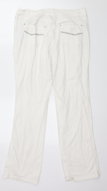 O&S Womens White   Trousers  Size 32 in L27 in