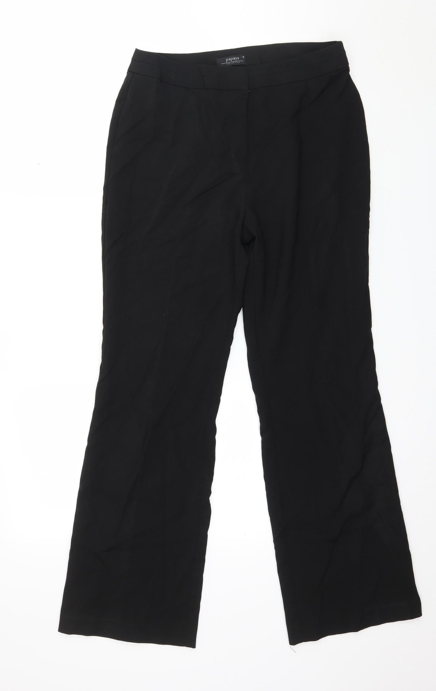 Womens UK Size 10 Papaya Regular Fit  Black Trousers