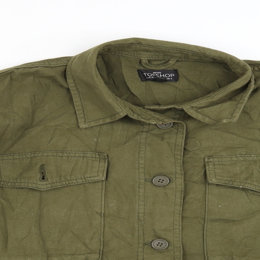 Womens UK Size S Topshop Green Jacket