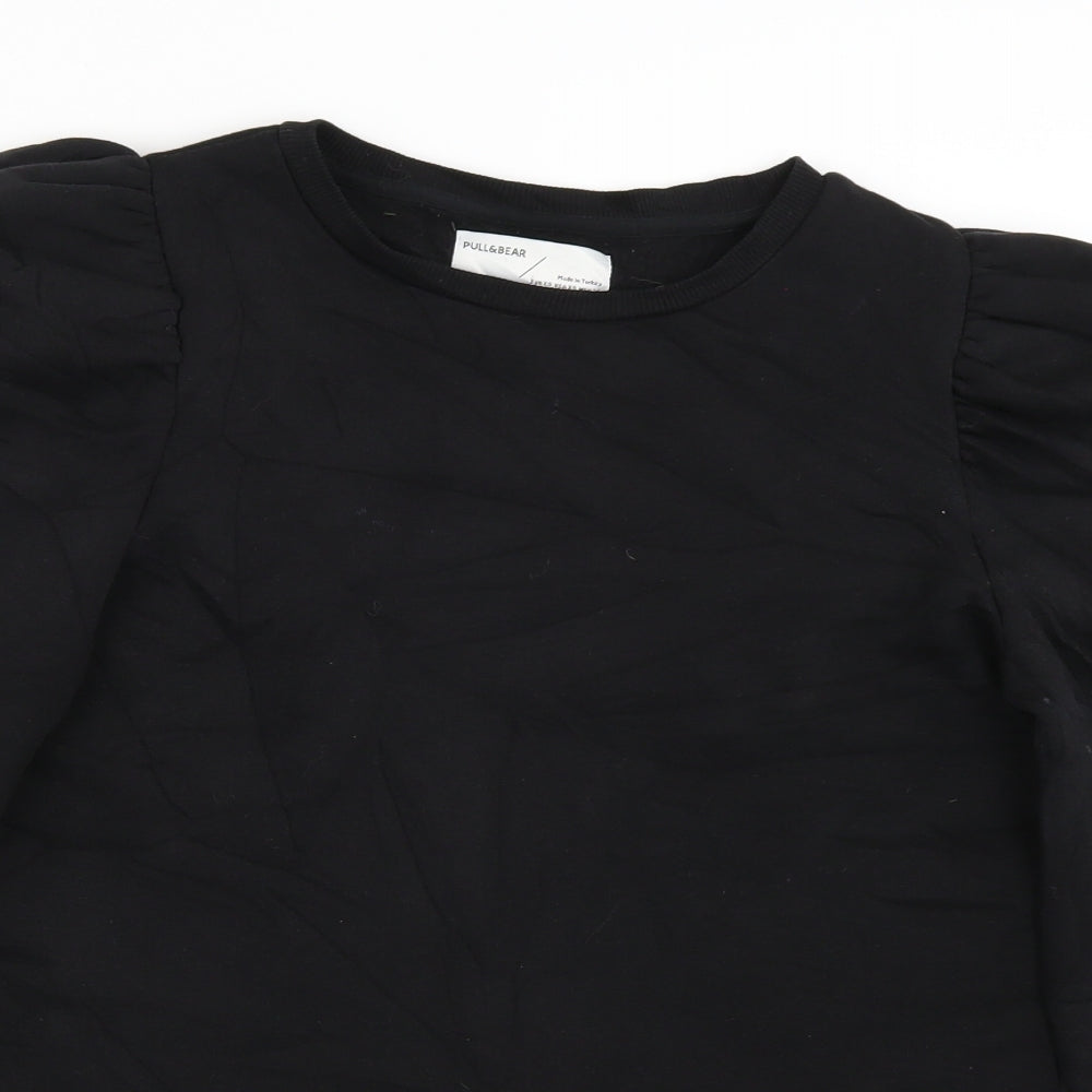 Womens UK Size XS Pull & Bear Black Pullover Sweatshirt