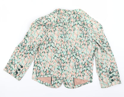 H&M Womens Green Geometric  Jacket Blazer Size 6