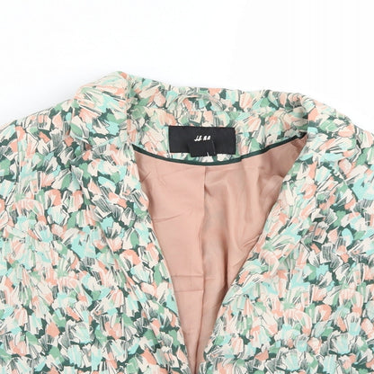H&M Womens Green Geometric  Jacket Blazer Size 6