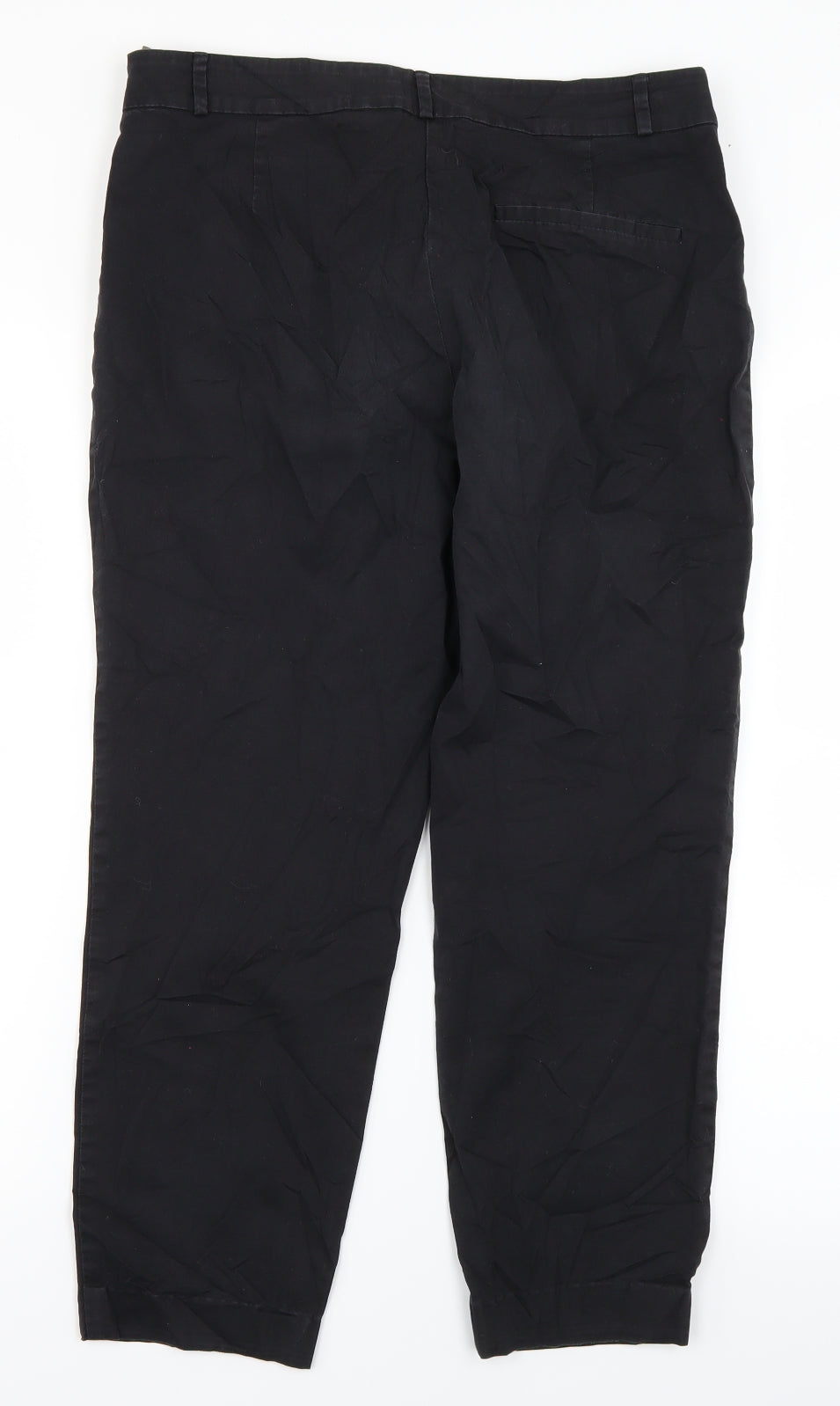 Womens UK Size 32 in Camaieu Regular Fit Pedal Pusher Black Trousers