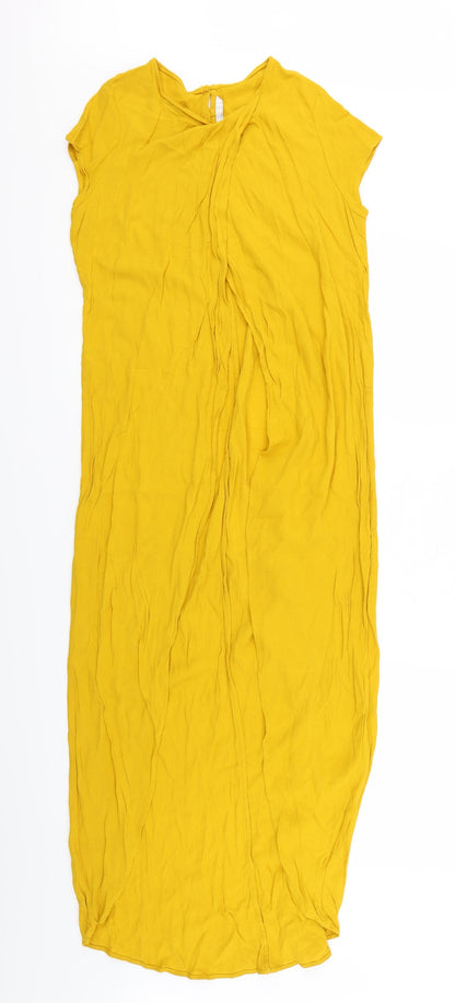 Womens UK Size S Trafaluc Yellow Basic Blouse
