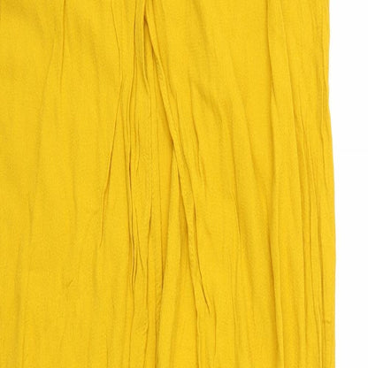 Womens UK Size S Trafaluc Yellow Basic Blouse