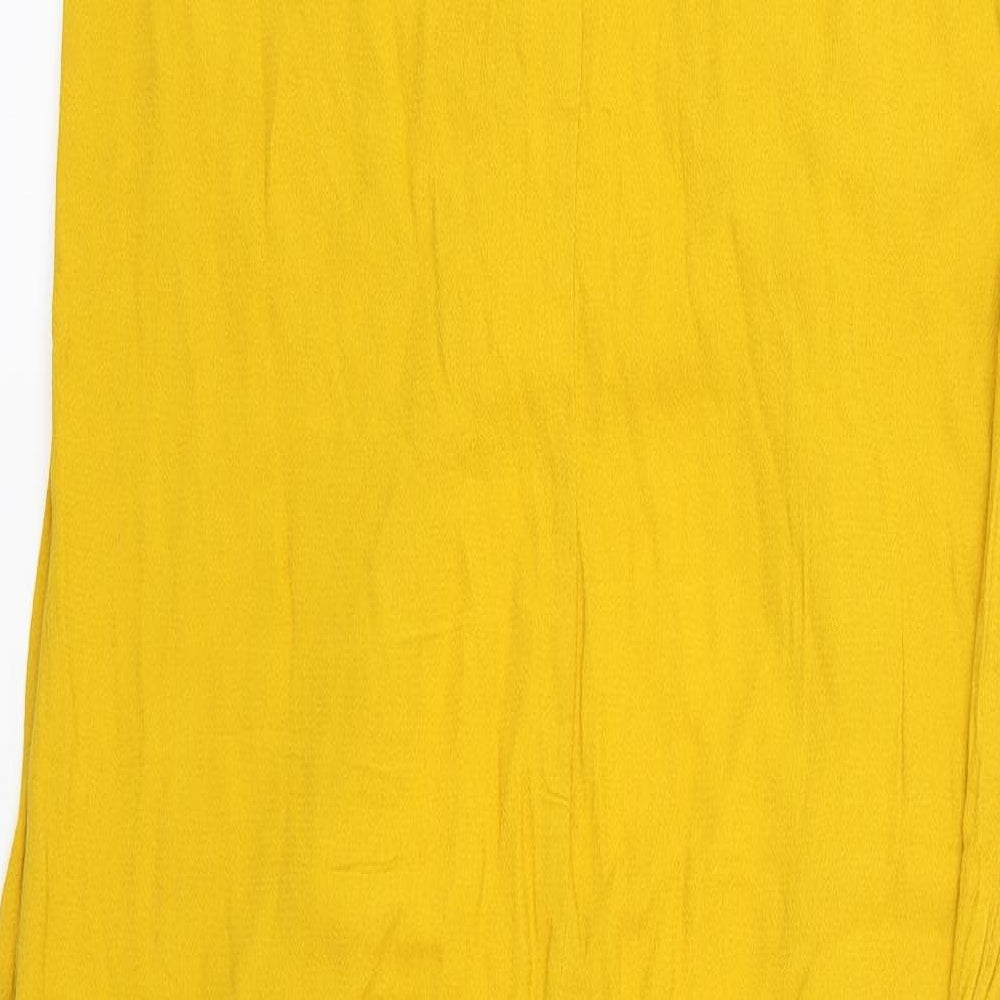 Womens UK Size S Trafaluc Yellow Basic Blouse