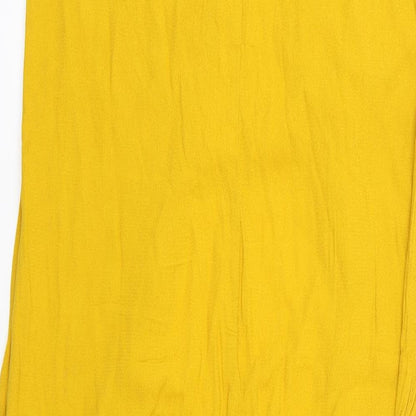 Womens UK Size S Trafaluc Yellow Basic Blouse